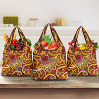 Aotearoa Waikato Tainui Grocery Bag Maori Tribal Pattern Koru Motif DT05 3-pack One Size Yellow - Polynesian Pride