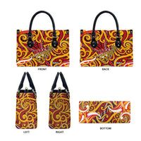 Aotearoa Waikato Tainui Leather Bag Maori Tribal Pattern Koru Motif DT05 - Polynesian Pride