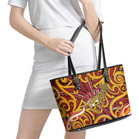 Aotearoa Waikato Tainui Leather Tote Bag Maori Tribal Pattern Koru Motif DT05 - Polynesian Pride