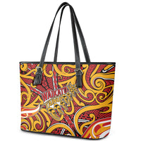 Aotearoa Waikato Tainui Leather Tote Bag Maori Tribal Pattern Koru Motif DT05 - Polynesian Pride