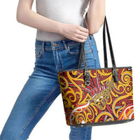 Aotearoa Waikato Tainui Leather Tote Bag Maori Tribal Pattern Koru Motif DT05 - Polynesian Pride