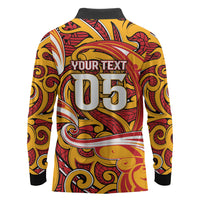 Custom Aotearoa Waikato Tainui Long Sleeve Polo Shirt Maori Tribal Pattern Koru Motif DT05 - Polynesian Pride
