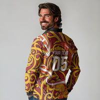 Custom Aotearoa Waikato Tainui Long Sleeve Polo Shirt Maori Tribal Pattern Koru Motif DT05 - Polynesian Pride