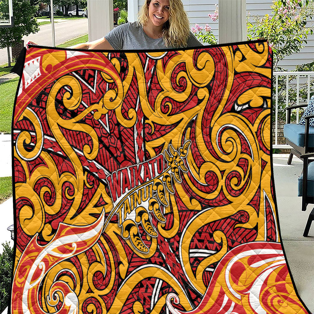Aotearoa Waikato Tainui Quilt Maori Tribal Pattern Koru Motif DT05 Yellow - Polynesian Pride