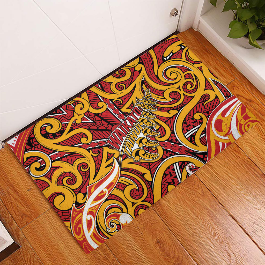 Aotearoa Waikato Tainui Rubber Doormat Maori Tribal Pattern Koru Motif DT05 - Polynesian Pride