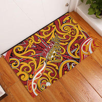 Aotearoa Waikato Tainui Rubber Doormat Maori Tribal Pattern Koru Motif DT05 - Polynesian Pride