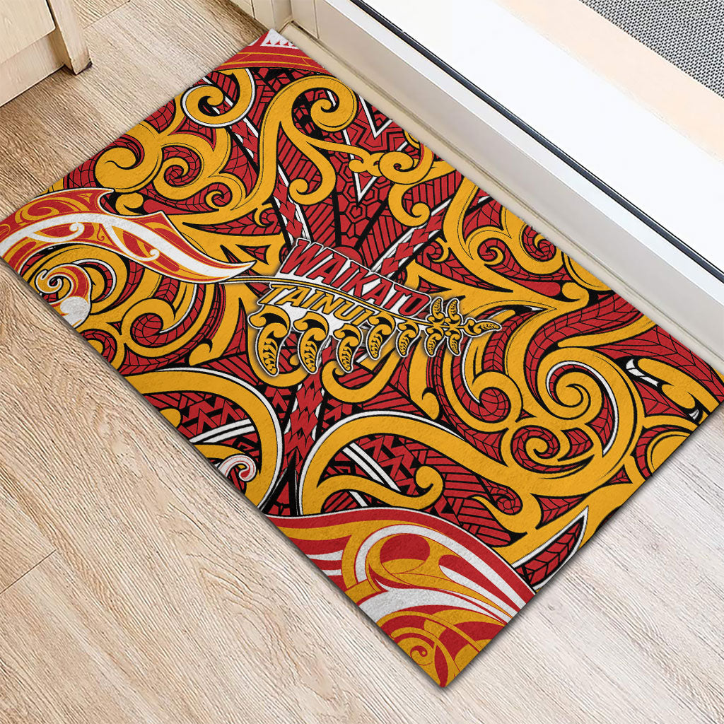 Aotearoa Waikato Tainui Rubber Doormat Maori Tribal Pattern Koru Motif DT05 - Polynesian Pride
