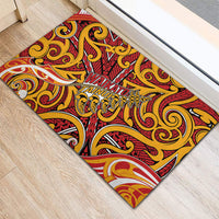 Aotearoa Waikato Tainui Rubber Doormat Maori Tribal Pattern Koru Motif DT05 - Polynesian Pride
