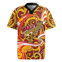 Custom Aotearoa Waikato Tainui Rugby Jersey Maori Tribal Pattern Koru Motif DT05 Yellow - Polynesian Pride