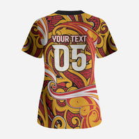 Custom Aotearoa Waikato Tainui Scrub Top Maori Tribal Pattern Koru Motif DT05 - Polynesian Pride