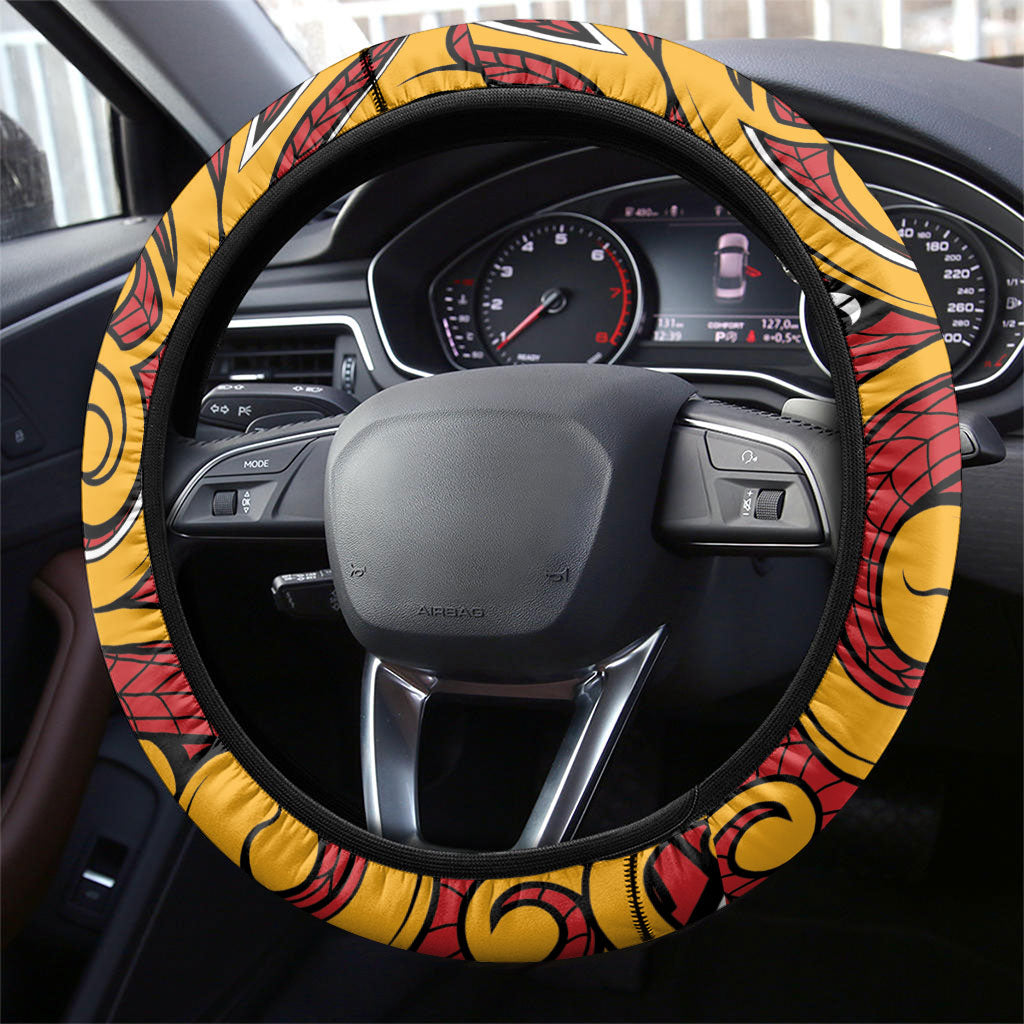 Aotearoa Waikato Tainui Steering Wheel Cover Maori Tribal Pattern Koru Motif DT05 - Polynesian Pride