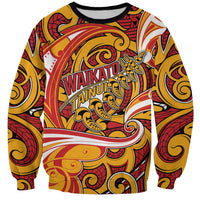 Custom Aotearoa Waikato Tainui Sweatshirt Maori Tribal Pattern Koru Motif DT05 Unisex Yellow - Polynesian Pride