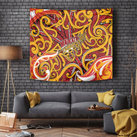 Aotearoa Waikato Tainui Tapestry Maori Tribal Pattern Koru Motif DT05 Yellow - Polynesian Pride