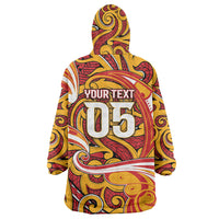 Custom Aotearoa Waikato Tainui Wearable Blanket Hoodie Maori Tribal Pattern Koru Motif DT05 - Polynesian Pride