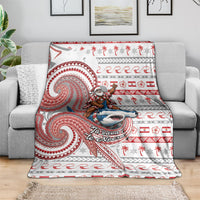 French Polynesian Christmas Blanket Santa Riding Hammerhead Shark Tahitian DT05 - Polynesian Pride