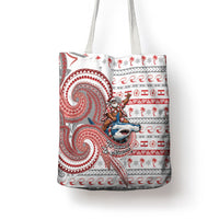 French Polynesian Christmas Tote Bag Santa Riding Hammerhead Shark Tahitian DT05 - Polynesian Pride
