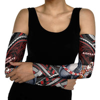 Aotearoa Christmas Arm Sleeves Santa Riding Humpback Whale Maori Koru DT05 - Polynesian Pride