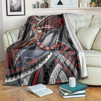 Aotearoa Christmas Blanket Santa Riding Humpback Whale Maori Koru DT05 Red - Polynesian Pride