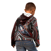 Aotearoa Christmas Kid Hoodie Santa Riding Humpback Whale Maori Koru DT05 - Polynesian Pride