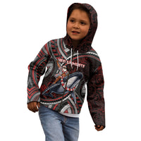 Aotearoa Christmas Kid Hoodie Santa Riding Humpback Whale Maori Koru DT05 - Polynesian Pride