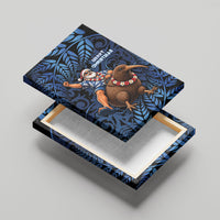 New Zealand Christmas Canvas Wall Art Santa Riding Kiwi Bird Silver Fern DT05 - Polynesian Pride