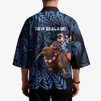 New Zealand Christmas Kimono Santa Riding Kiwi Bird Silver Fern DT05 - Polynesian Pride