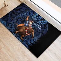 New Zealand Christmas Rubber Doormat Santa Riding Kiwi Bird Silver Fern DT05 - Polynesian Pride