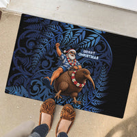 New Zealand Christmas Rubber Doormat Santa Riding Kiwi Bird Silver Fern DT05 - Polynesian Pride