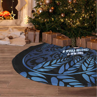 New Zealand Christmas Tree Skirt Santa Riding Kiwi Bird Silver Fern DT05 - Polynesian Pride