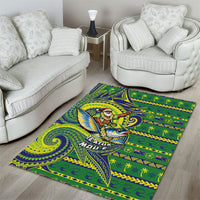 Cook Islands Christmas Area Rug Santa Riding Flying Fish DT05 - Polynesian Pride