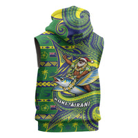 Cook Islands Christmas Sleeveless Hoodie Santa Riding Flying Fish DT05 - Polynesian Pride