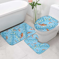 Blue Palaka Hawaiian And Japanese Bathroom Set Sakura Lei With Koi Fish DT05 - Polynesian Pride