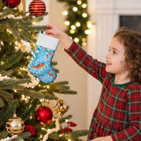 Blue Palaka Hawaiian And Japanese Christmas Stocking Sakura Lei With Koi Fish DT05 - Polynesian Pride