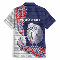 Personalised New Zealand Father's Day Hawaiian Shirt Daddy Kiwi Bird Silver Ferns DT05 - Polynesian Pride
