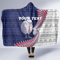 Personalised New Zealand Father's Day Hooded Blanket Daddy Kiwi Bird Silver Ferns DT05 One Size Navy - Polynesian Pride