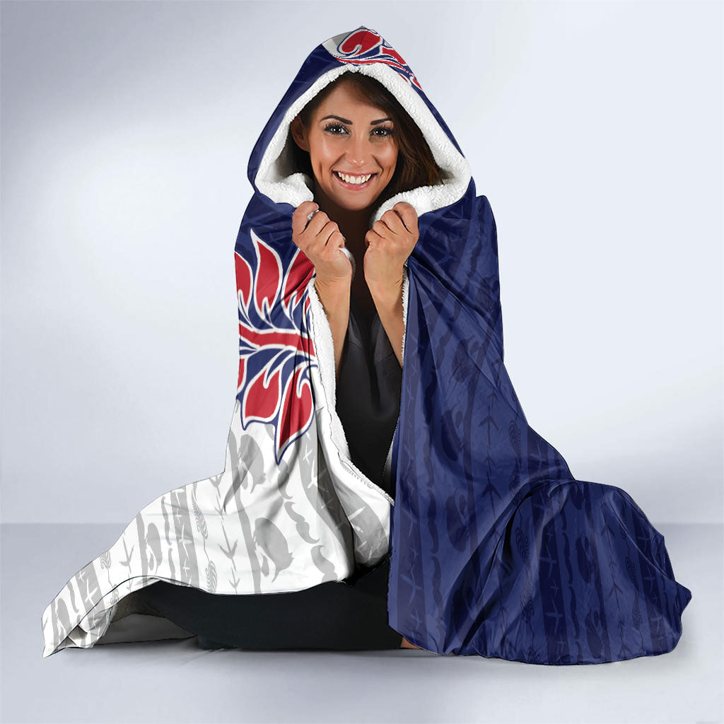 Personalised New Zealand Father's Day Hooded Blanket Daddy Kiwi Bird Silver Ferns DT05 - Polynesian Pride