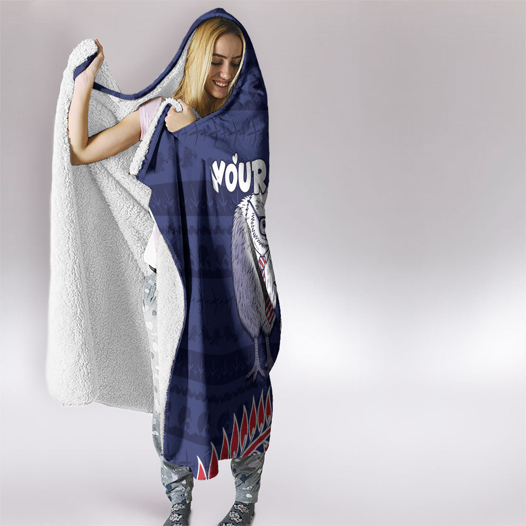 Personalised New Zealand Father's Day Hooded Blanket Daddy Kiwi Bird Silver Ferns DT05 - Polynesian Pride