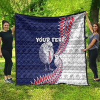 Personalised New Zealand Father's Day Quilt Daddy Kiwi Bird Silver Ferns DT05 - Polynesian Pride