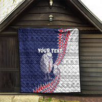 Personalised New Zealand Father's Day Quilt Daddy Kiwi Bird Silver Ferns DT05 - Polynesian Pride