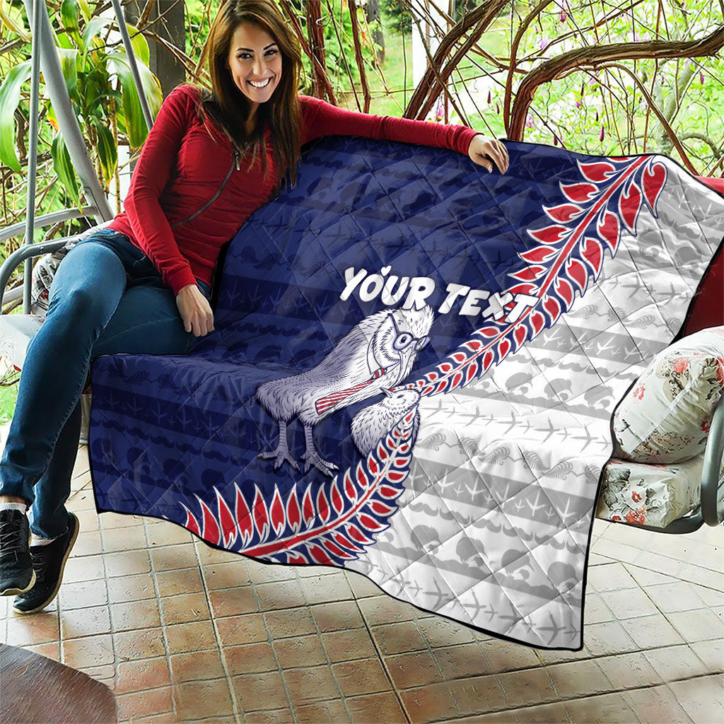 Personalised New Zealand Father's Day Quilt Daddy Kiwi Bird Silver Ferns DT05 - Polynesian Pride