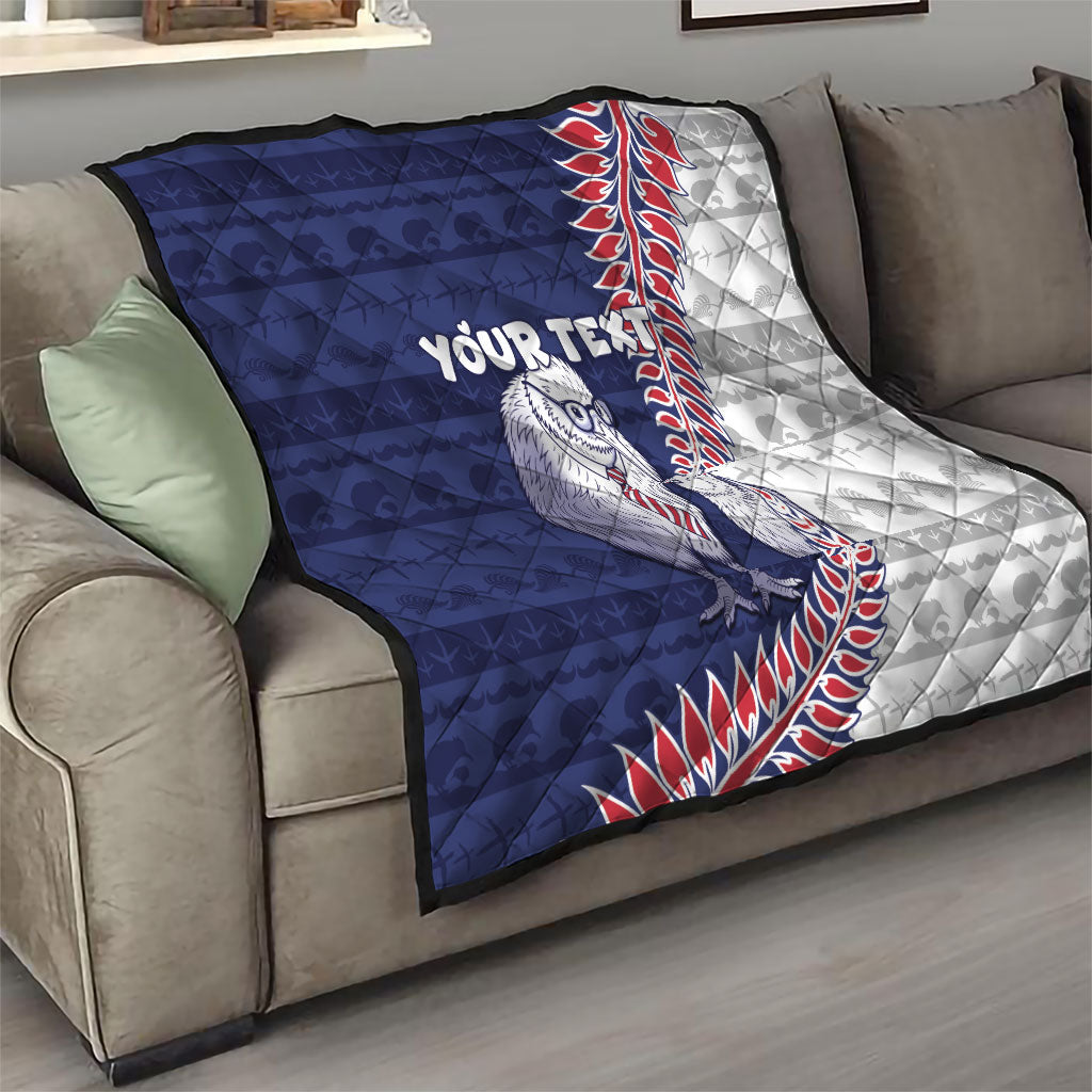 Personalised New Zealand Father's Day Quilt Daddy Kiwi Bird Silver Ferns DT05 - Polynesian Pride