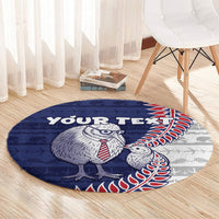 Personalised New Zealand Father's Day Round Carpet Daddy Kiwi Bird Silver Ferns DT05 - Polynesian Pride