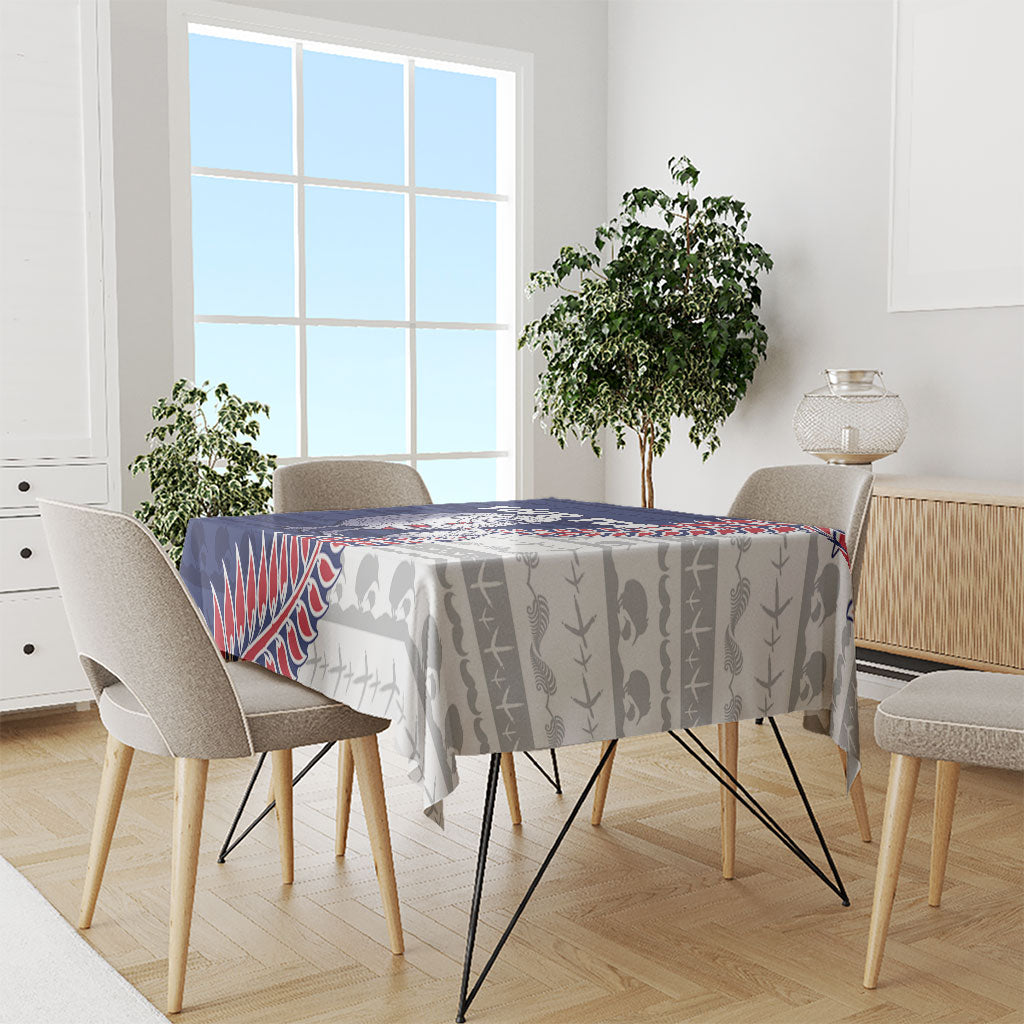 Personalised New Zealand Father's Day Tablecloth Daddy Kiwi Bird Silver Ferns