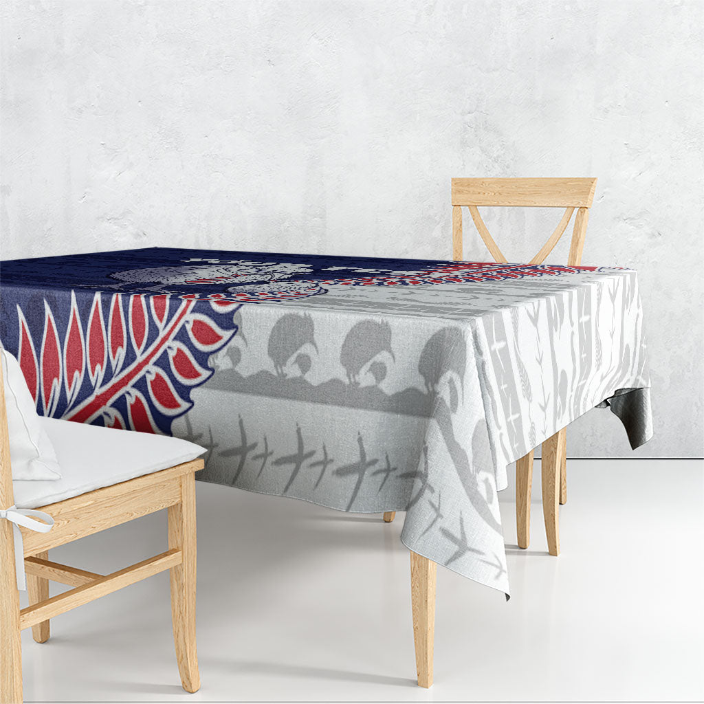 Personalised New Zealand Father's Day Tablecloth Daddy Kiwi Bird Silver Ferns
