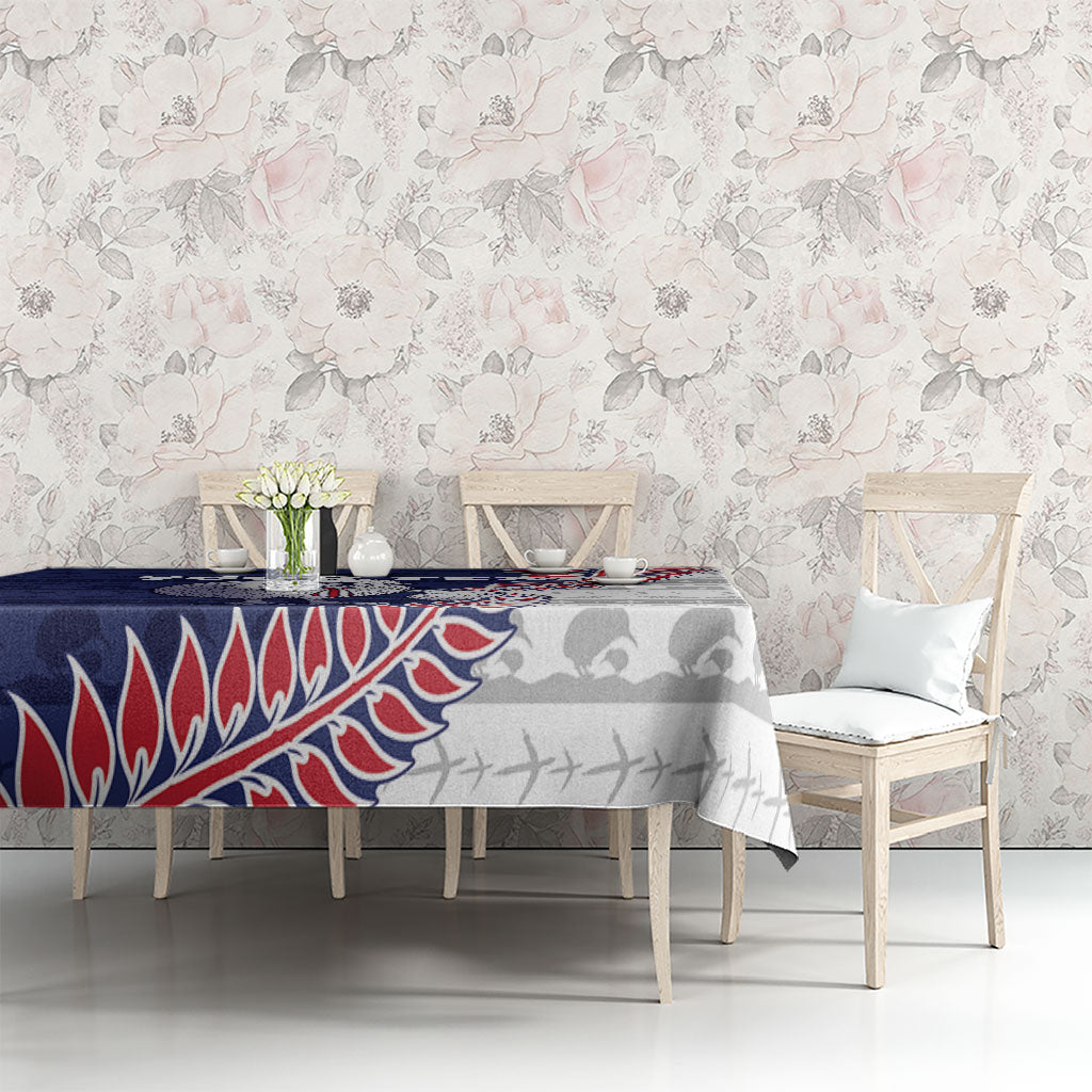 Personalised New Zealand Father's Day Tablecloth Daddy Kiwi Bird Silver Ferns