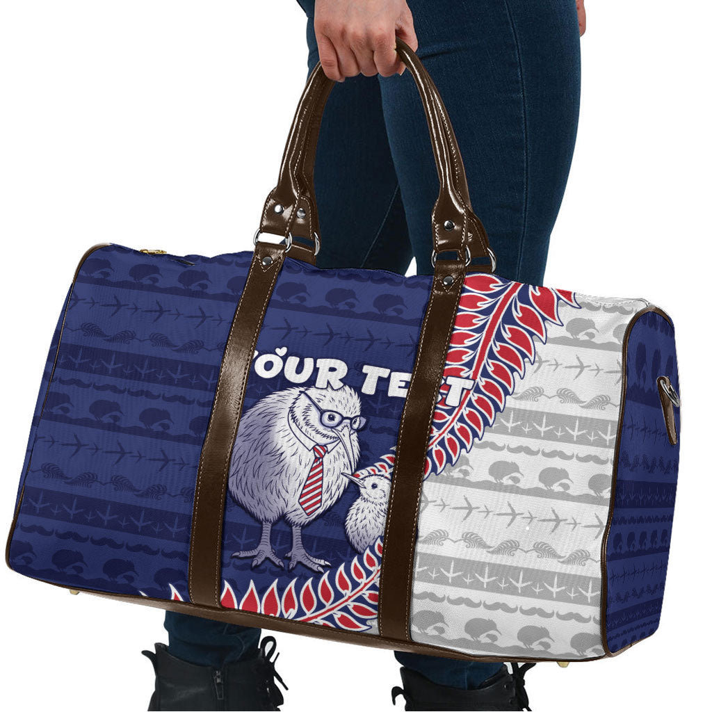 Personalised New Zealand Father's Day Travel Bag Daddy Kiwi Bird Silver Ferns DT05 - Polynesian Pride