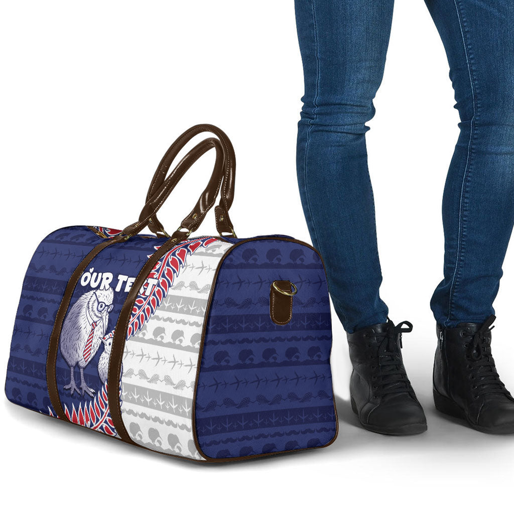 Personalised New Zealand Father's Day Travel Bag Daddy Kiwi Bird Silver Ferns DT05 - Polynesian Pride