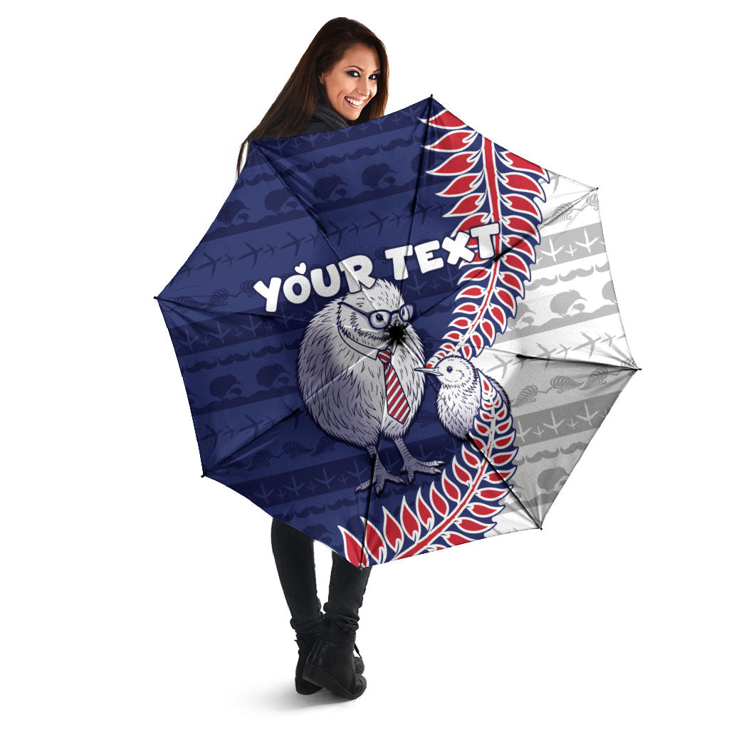 Personalised New Zealand Father's Day Umbrella Daddy Kiwi Bird Silver Ferns DT05 - Polynesian Pride