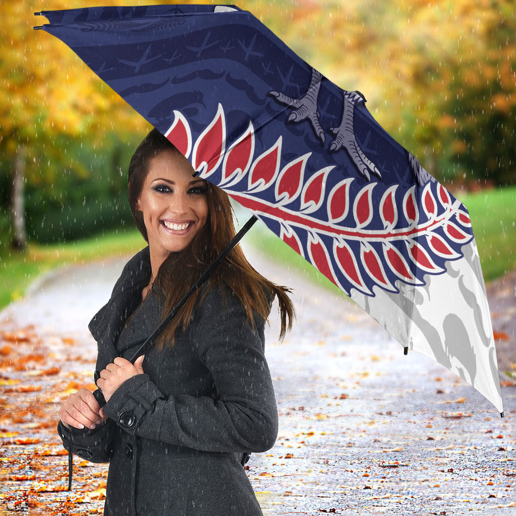 Personalised New Zealand Father's Day Umbrella Daddy Kiwi Bird Silver Ferns DT05 - Polynesian Pride