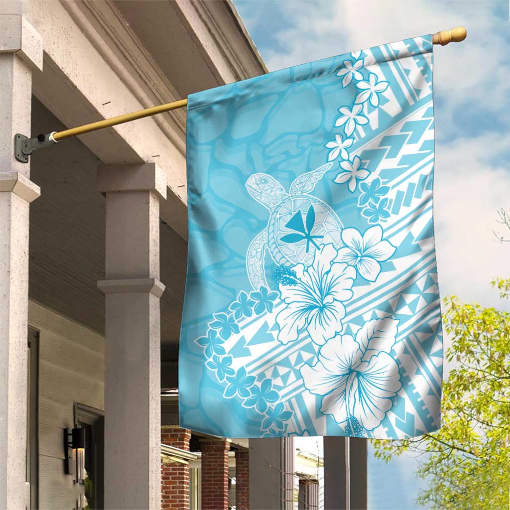 Hawaii Kanaka Maoli Garden Flag Polynesian Turtle Tattoo DT05 House Flag Blue - Polynesian Pride